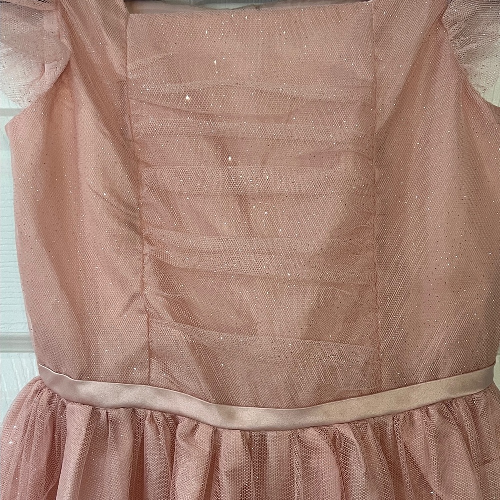 Nannette Blush Rosette Kids Formal Dress - Picture 5 of 11